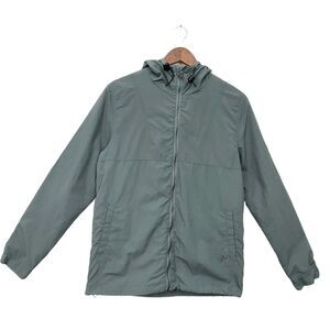 ONeill Traveler Jacket Mens Small Green Hooded Water Resistant Travel Hiking